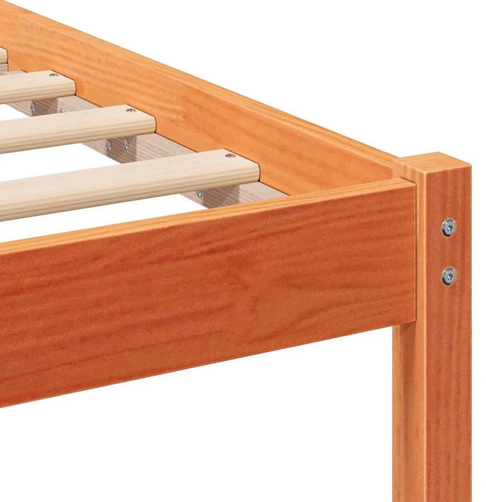Estrutura da Cama com cabeceira Castanho-mel 200 x 200 cm