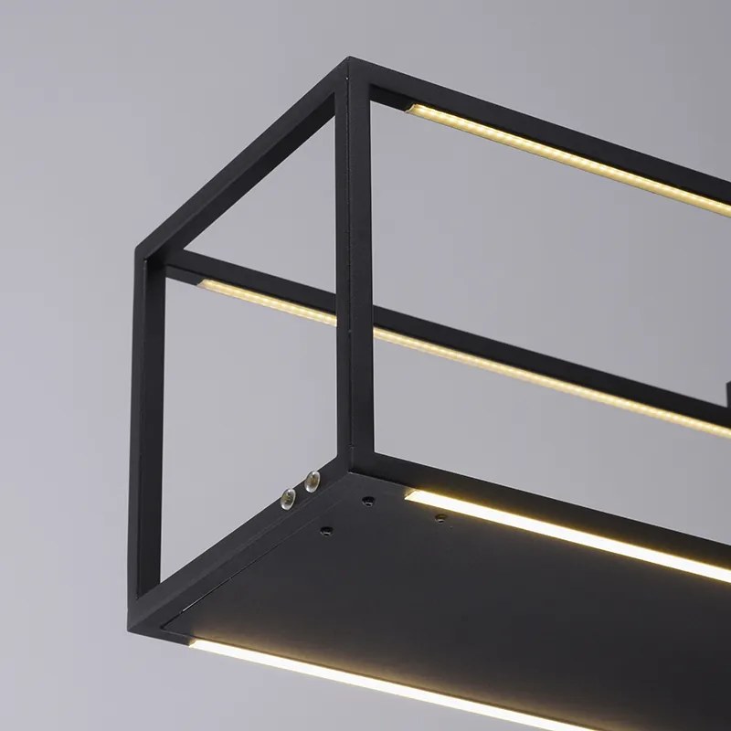 Candeeiro de suspensão design preto com LED e dimmer tátil - Jitske Industrial