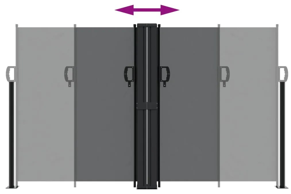 Toldo lateral retrátil 140x1000 cm preto