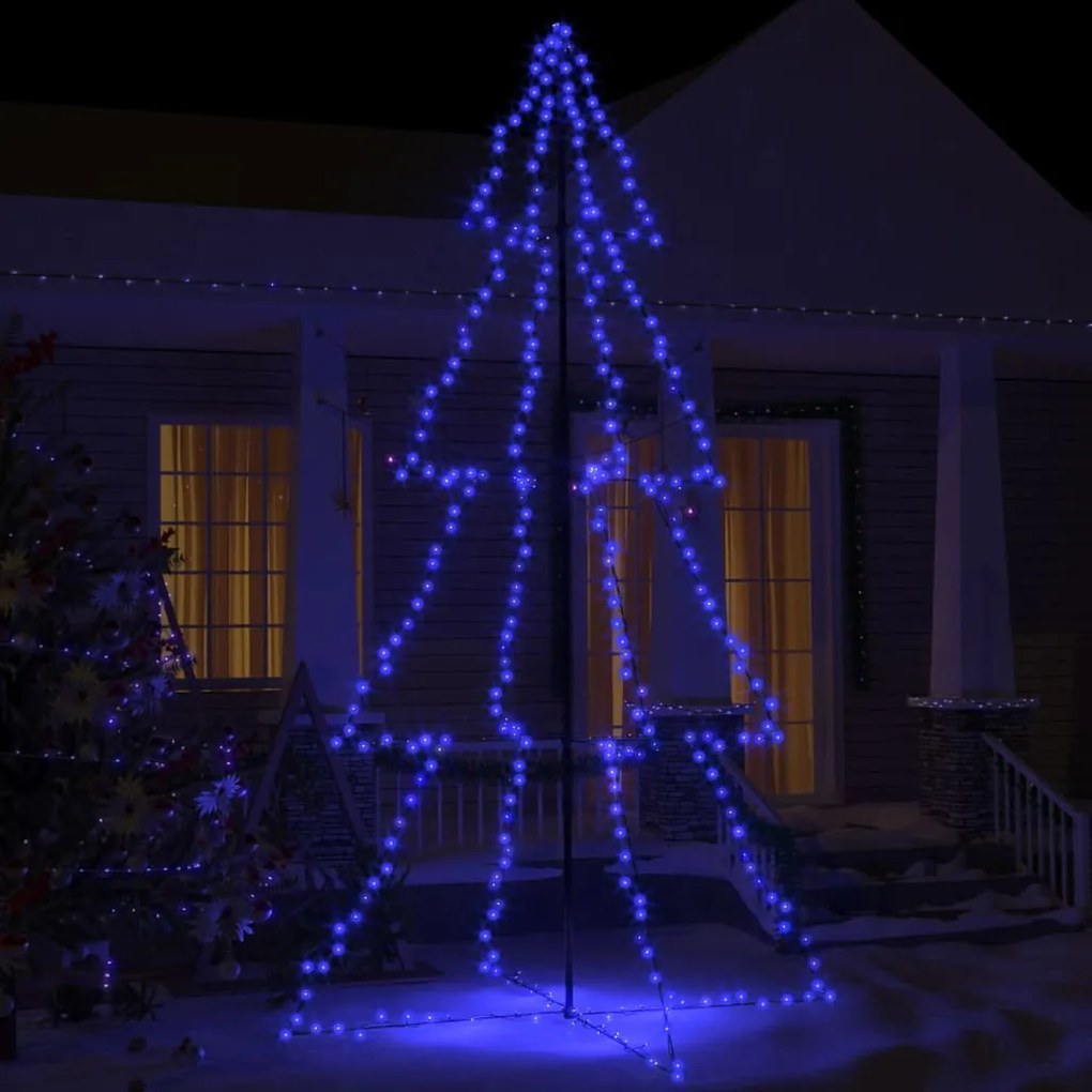 vidaXL Árvore de Natal em cone 360 LEDs 143x250 cm interior e exterior