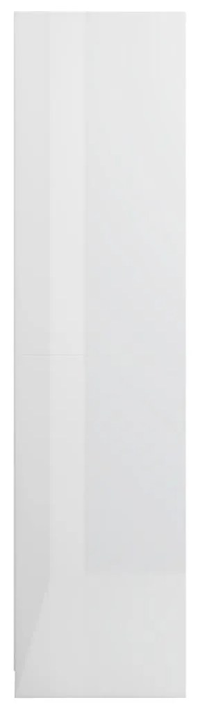 Roupeiro c/ gavetas 50x50x200 cm contraplacado branco brilhante