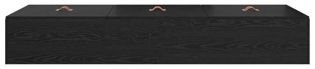 Estrutura de Cama com Armazenamento vidaXL Carvalho Preto 100x200 cm
