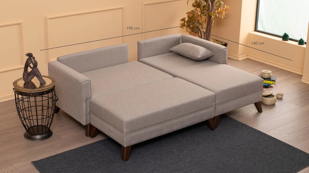 Sofá-Cama de Canto Bella – Creme – 205 x 85 x 140 cm