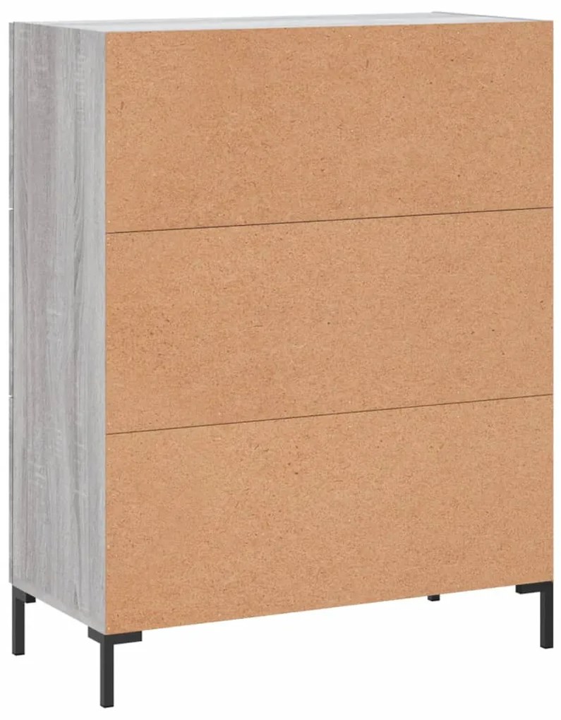 Aparador 69,5x34x90 cm derivados de madeira cinzento sonoma