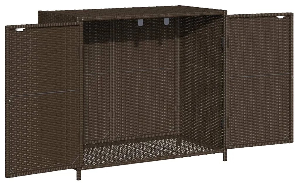 Armário de arrumação p/ jardim 83x45x76 cm vime PE castanho