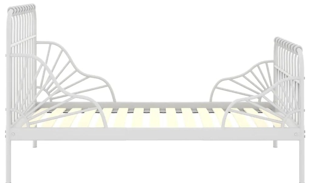 Estrutura de cama extensível em metal branco 80x130/200 cm