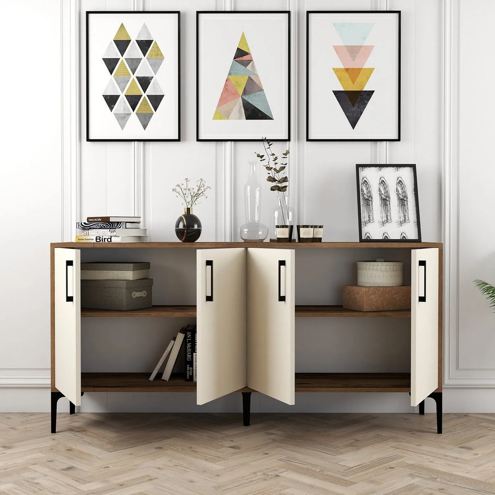 Console Kiev – Walnut/Cream – 160 cm