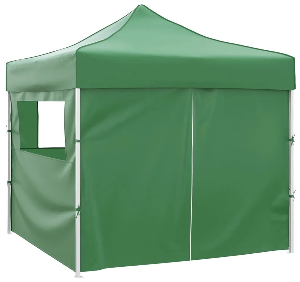 Tenda dobrável 3 x 3 m verde com 4 paredes
