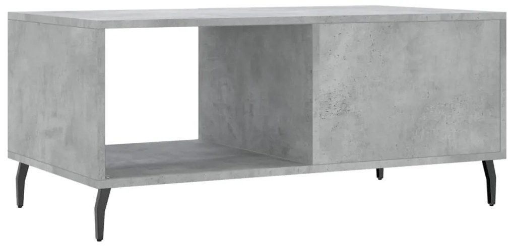 Mesa de centro 90x50x40 madeira processada cinza cimento