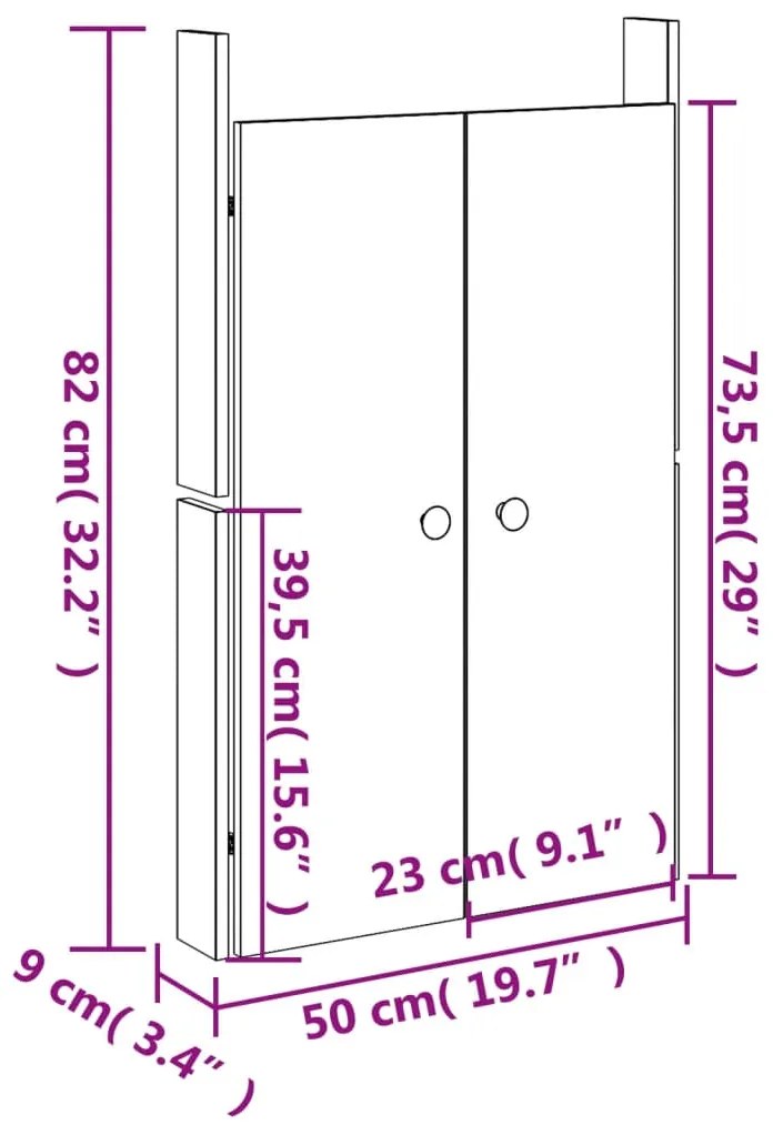 Portas de cozinha para exterior 2 pcs 50x9x82 cm pinho maciço