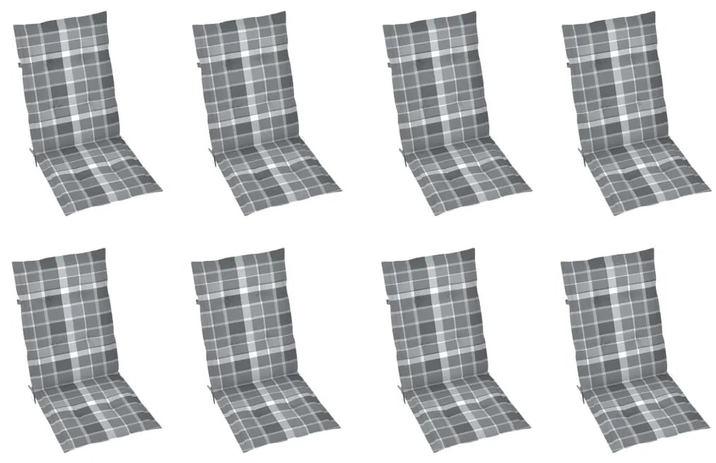 Cadeiras de jardim dobráveis c/ almofadões 8 pcs acácia maciça
