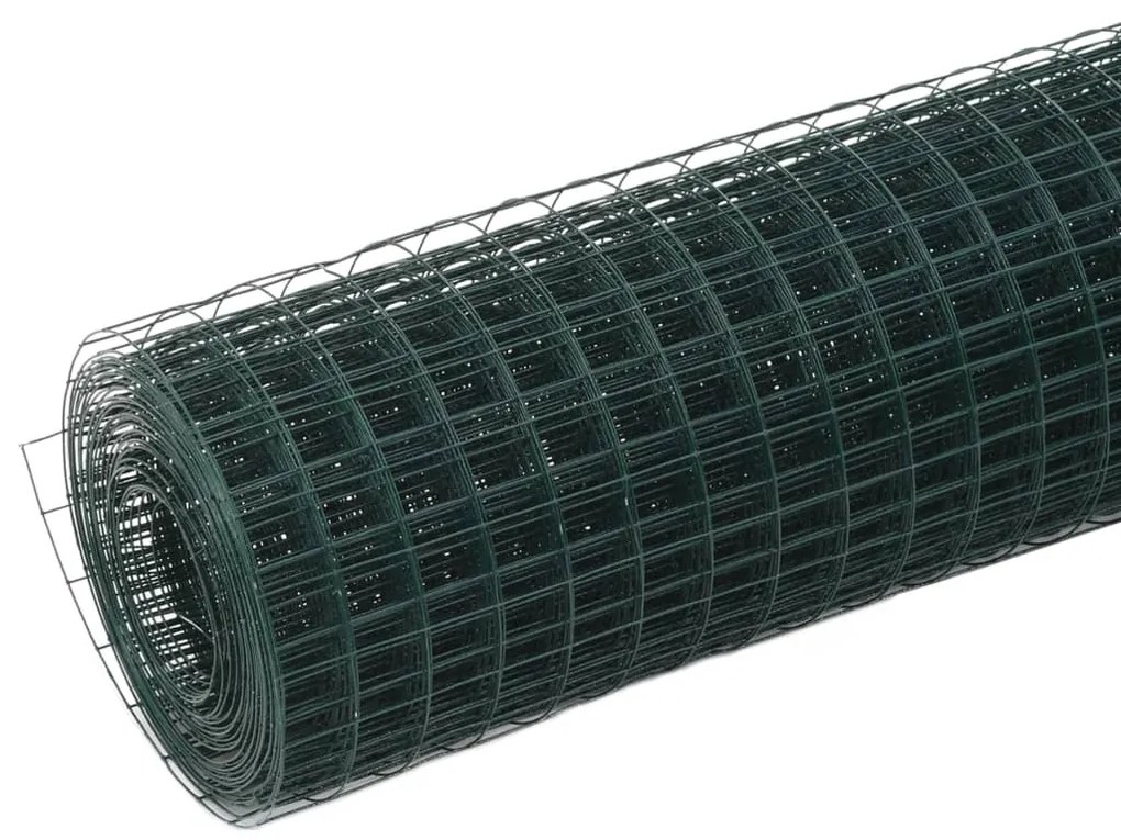 Cerca arame galinheiro 25x0,5 m aço c/ revestimento PVC verde