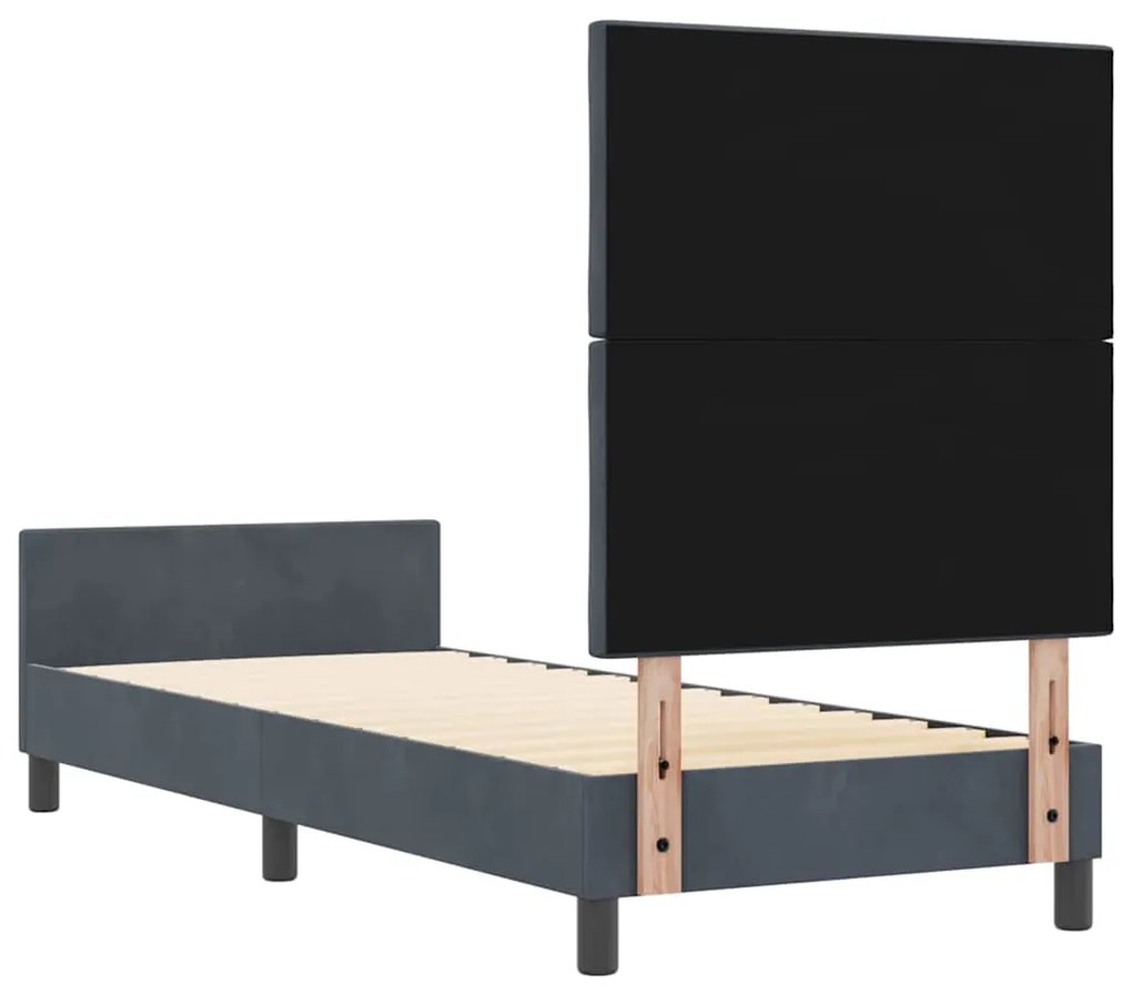 Cama vidaXL Cinza Escuro 80x200 cm Veludo