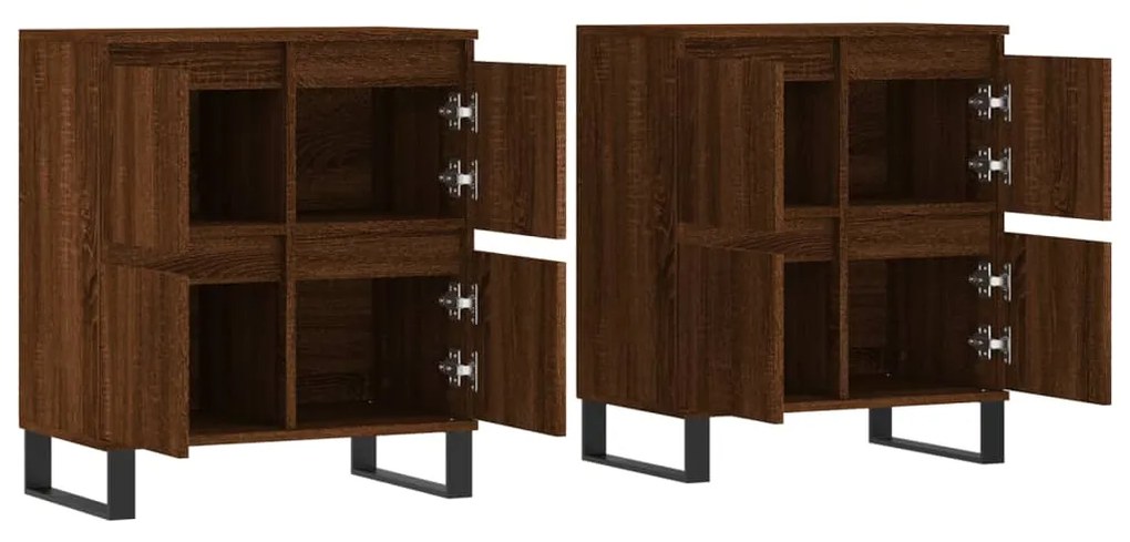Aparadores 2 pcs derivados de madeira carvalho castanho