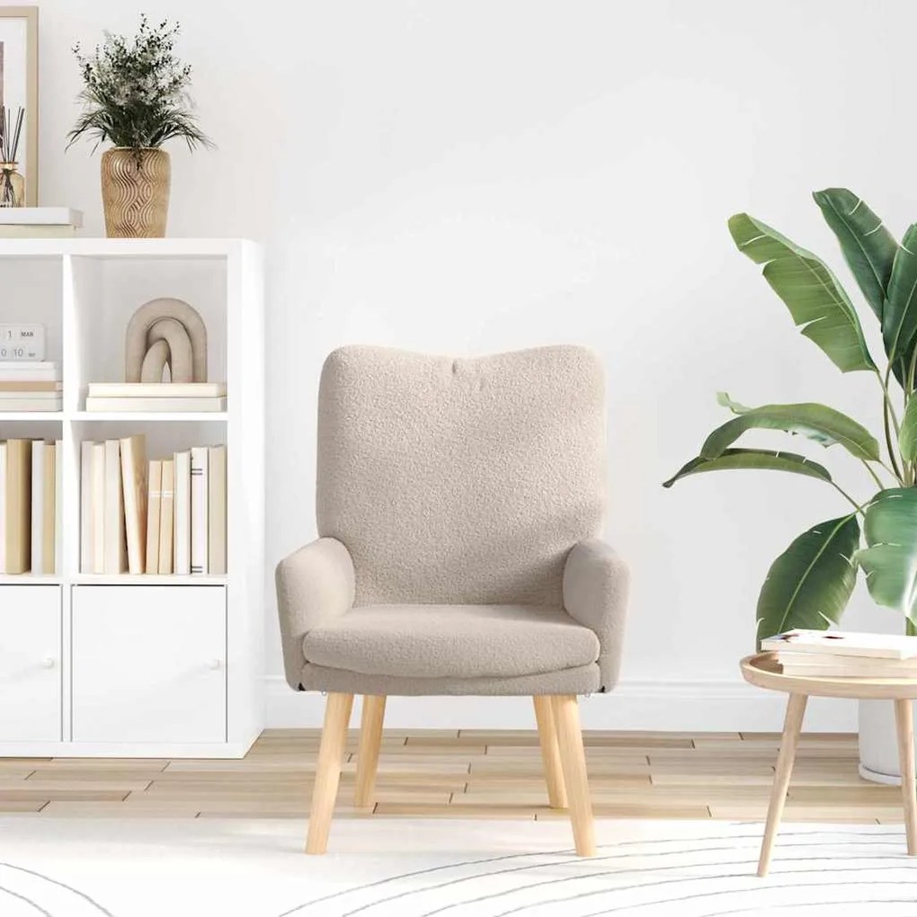 Cadeira Relaxante vidaXL Cinza Claro de Tecido parecido com Lã