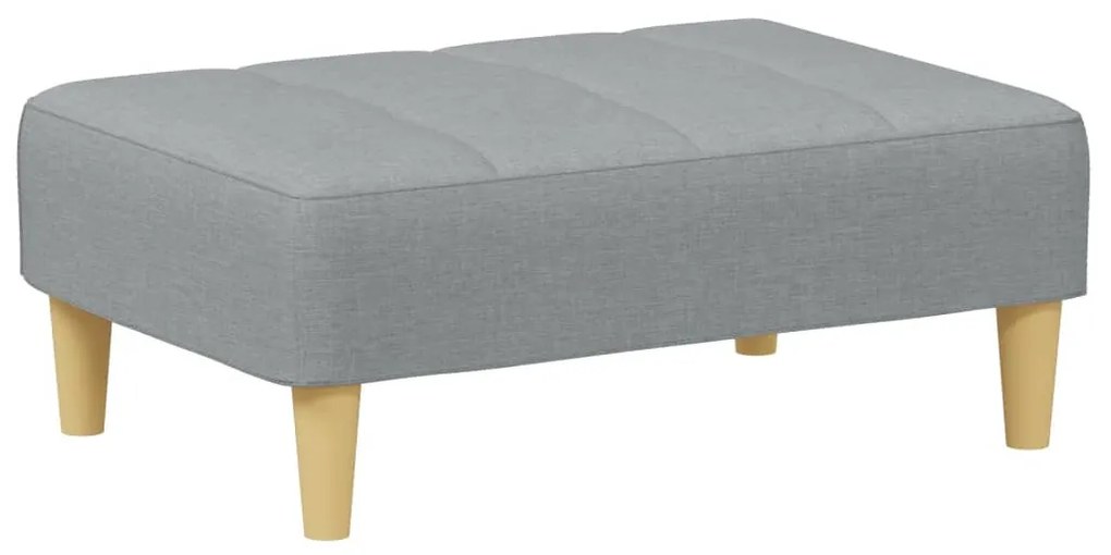Sofá-cama de 2 lugares c/ apoio de pés tecido cinzento-claro