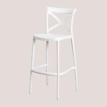 Pack De 2 Bancos Altos Empilháveis Em Polipropileno Otax Branco & ↑75 Cm - Sklum