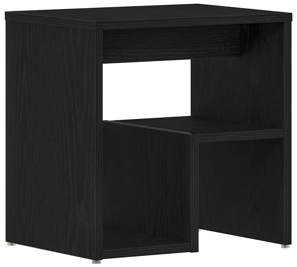 Mesa de cabeceira vidaXL Preta em Carvalho 40x30x40 cm em Madeira Reco