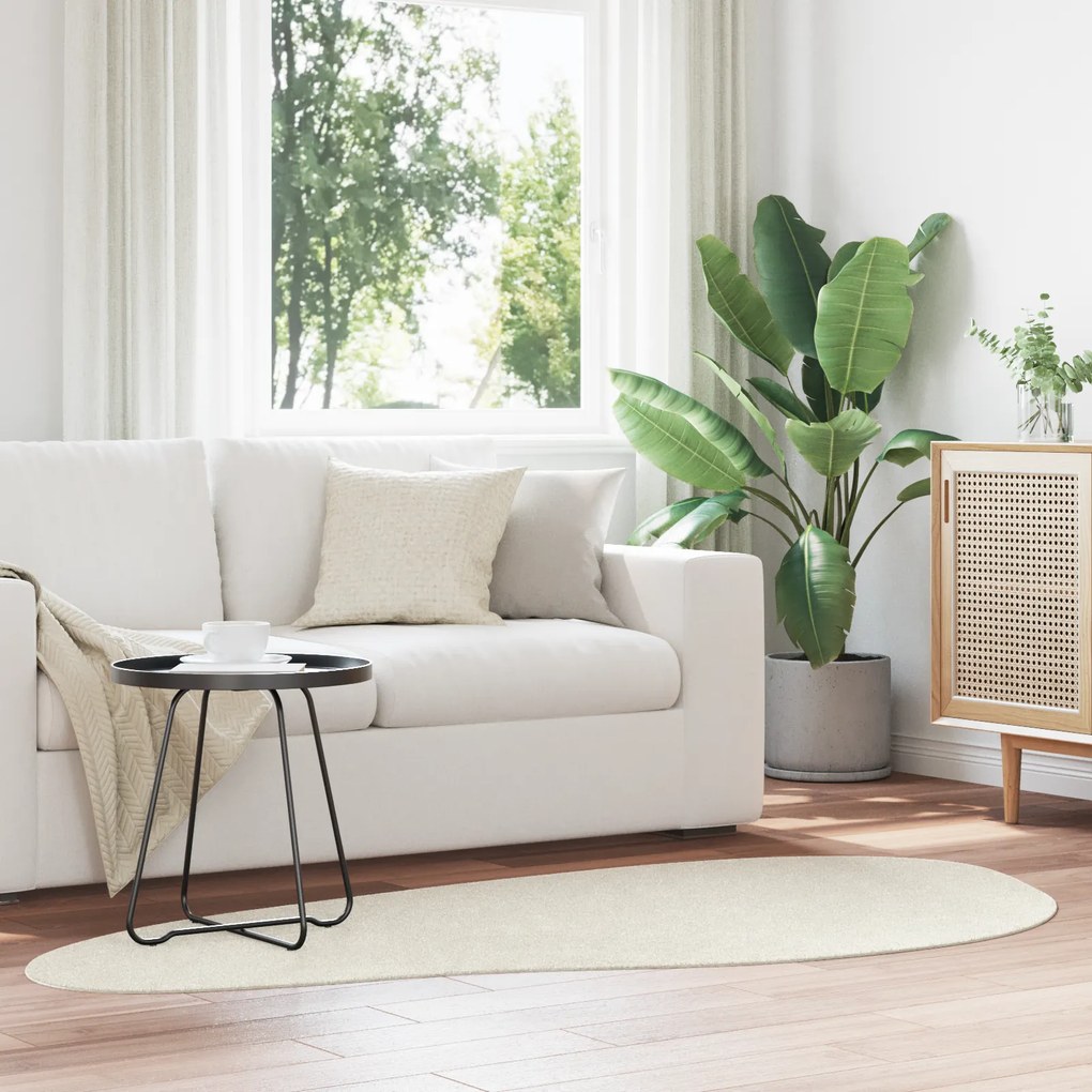 vidaXL Tapete "HUARTE" de Pile Curto Sofisticado e Lavável Creme 100x200 cm