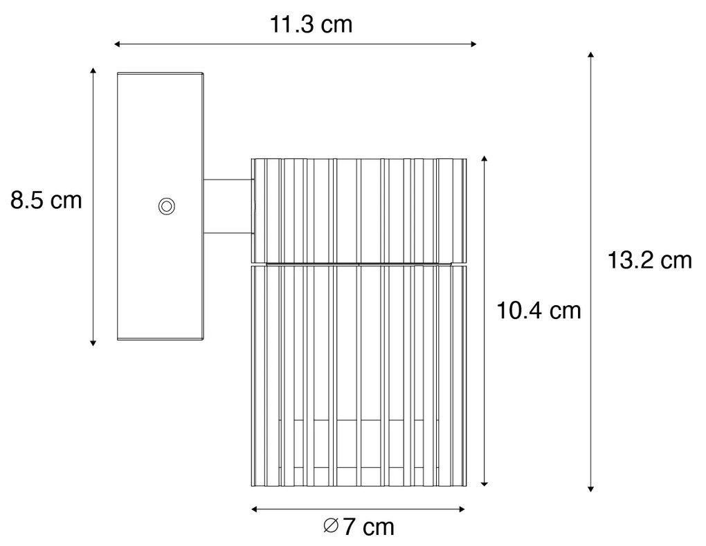 Candeeiro de parede exterior design preto IP44 - Boris Design