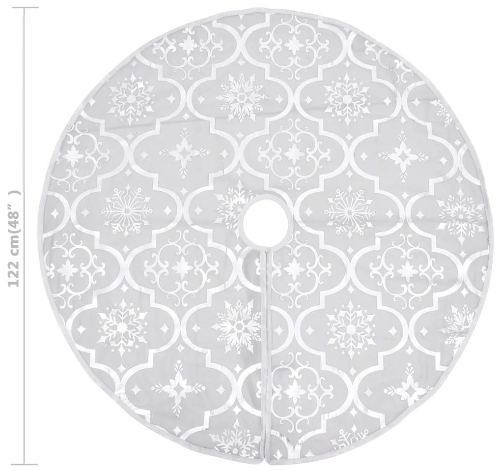 Saia de árvore de Natal luxuosa 122 cm com meia tecido branco