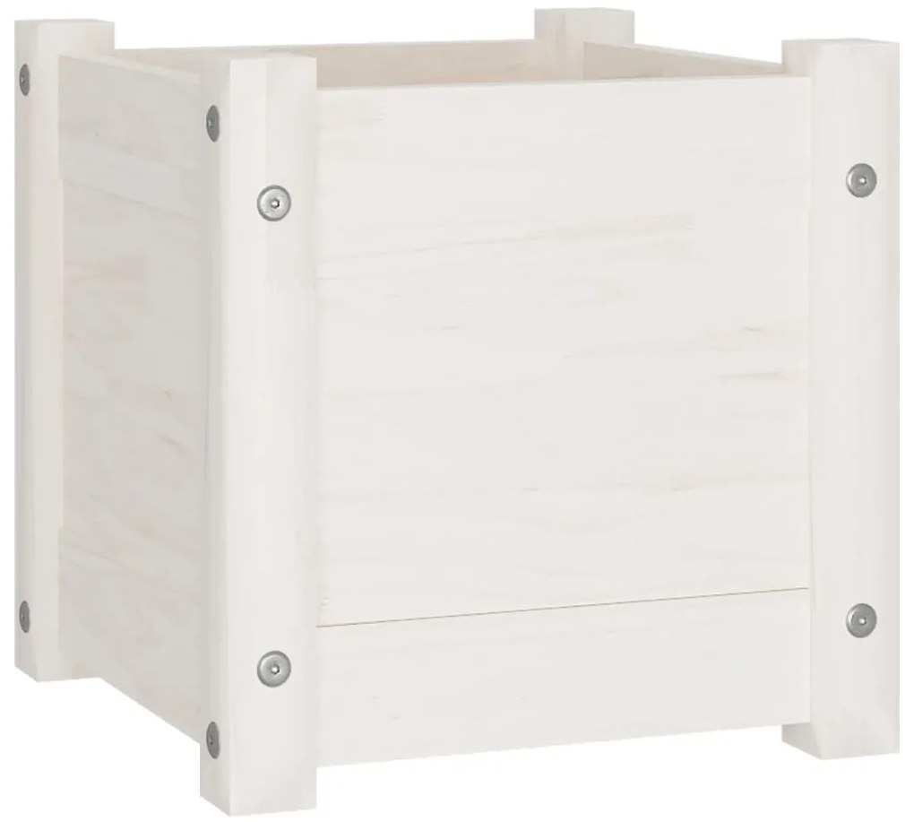 Vasos/floreiras de jardim 2 pcs 31x31x31 cm pinho maciço branco