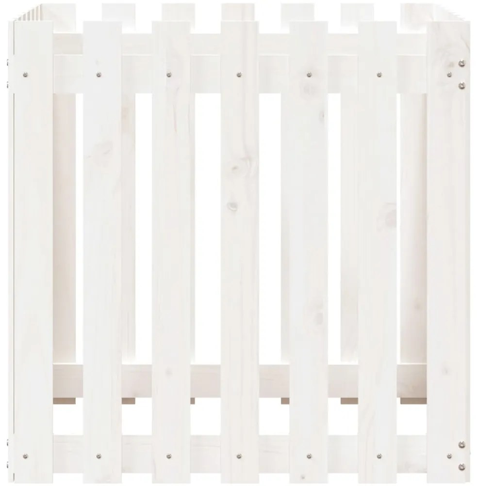 Vaso de jardim c/ design cerca 70x70x70 cm pinho maciço branco