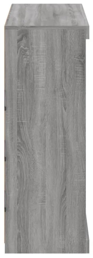 Aparador com luzes LED 81x37x100 cm cinzento sonoma