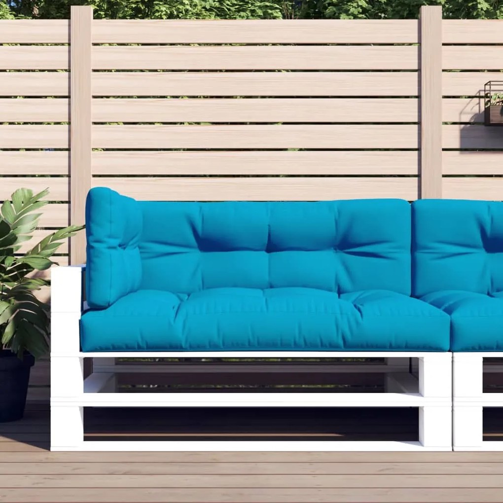 vidaXL Almofadões para paletes 3 pcs tecido azul