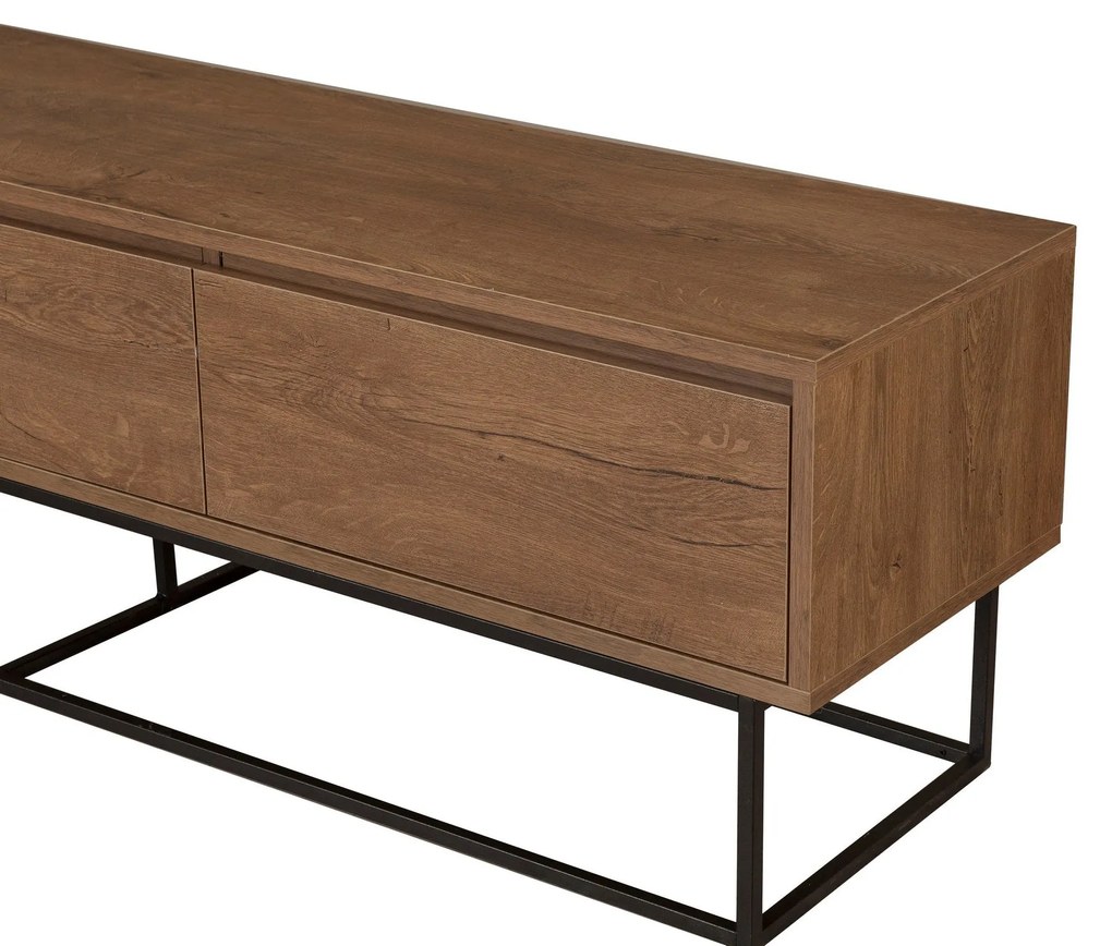 Conjunto de Mobiliário de Sala Laxus – Noz/Preto – 90x39x40 cm