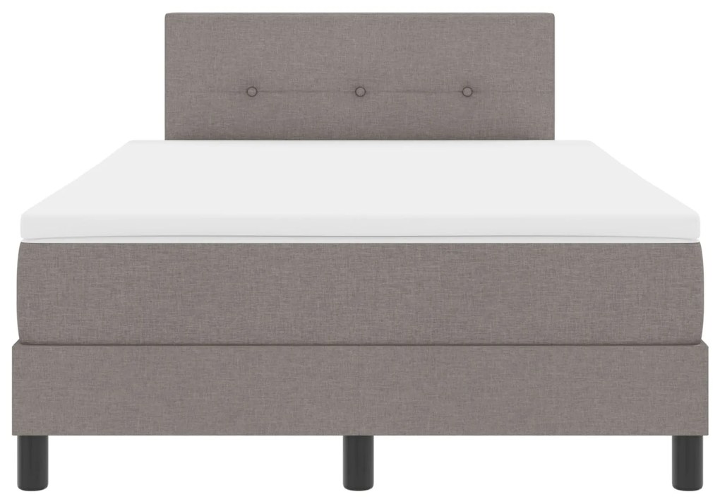Cama Box Spring com Colchão Taupe 120x190 cm em Tecido