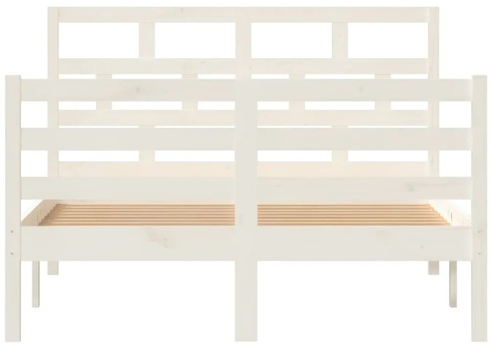 Estrutura de cama 120x200 cm madeira de pinho maciça branco