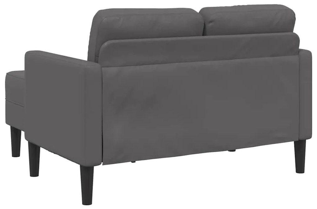 Sofá 2 lugares com Chaise em L 125 cm couro artificial cinzento