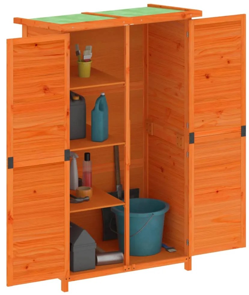 Abrigo p/ ferramentas jardim 83x57x140 cm pinho maciço castanho