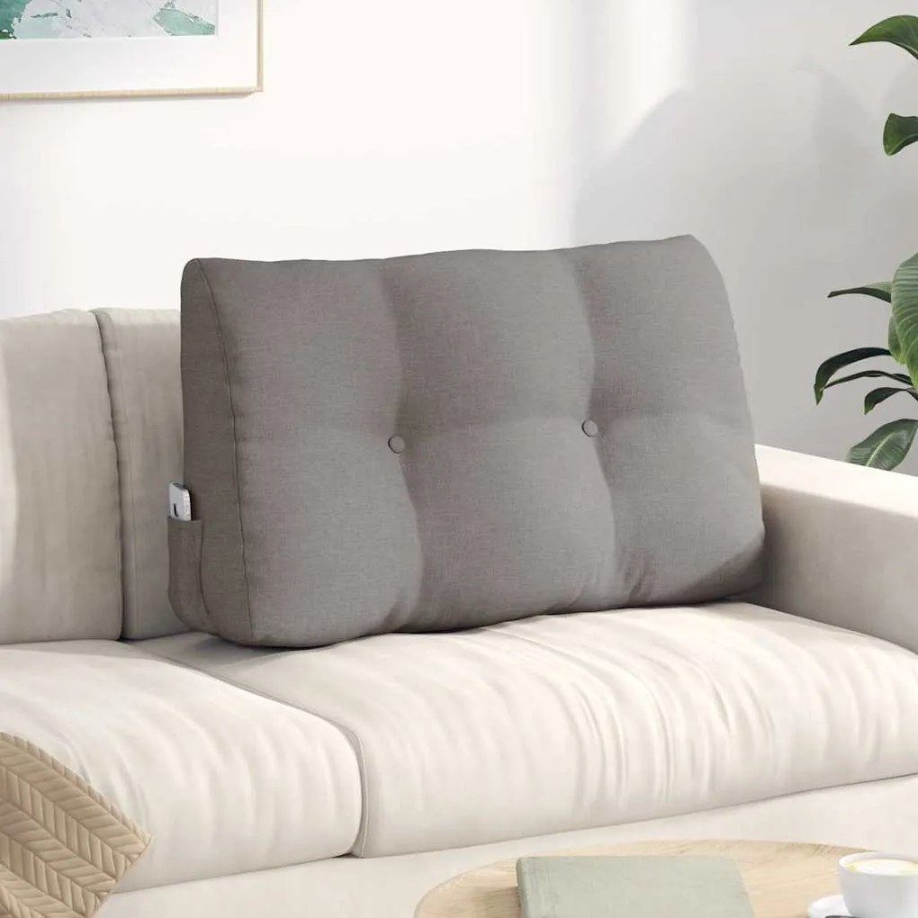 vidaXL Travesseiro para Costas Cinzento-acastanhado 80 x 24 x 50 cm