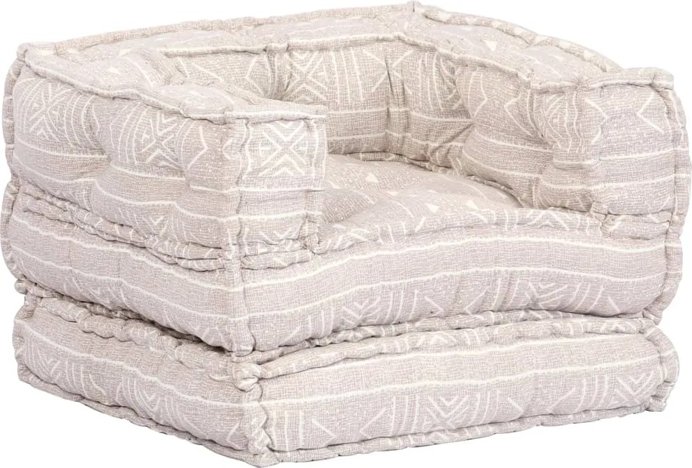 vidaXL Pufe modular individual tecido bege