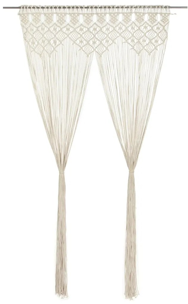 323977 vidaXL Cortina em macramé 140x240 cm algodão