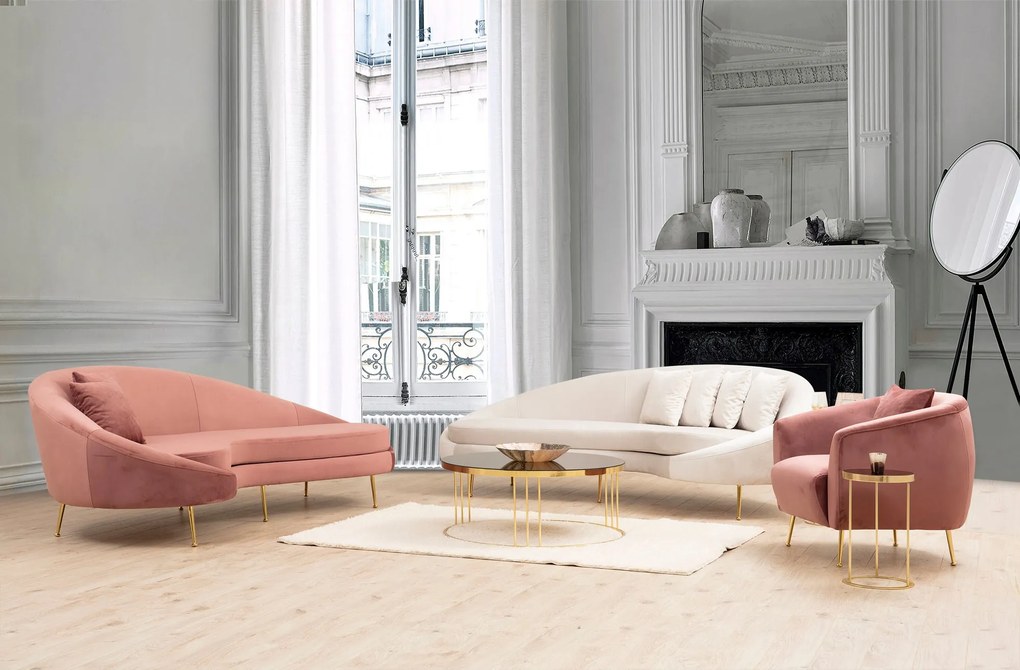 Sofá de 3 Lugares Eses – Bege – 255x120x85 cm