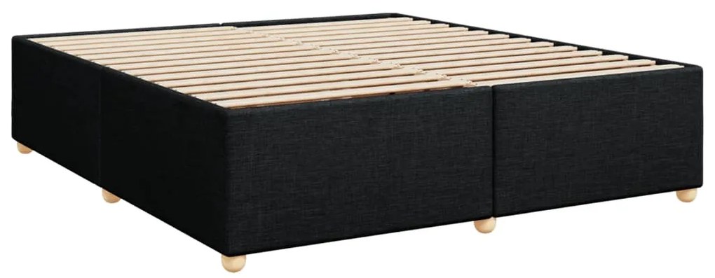 Cama com molas/colchão 180x200 cm tecido preto
