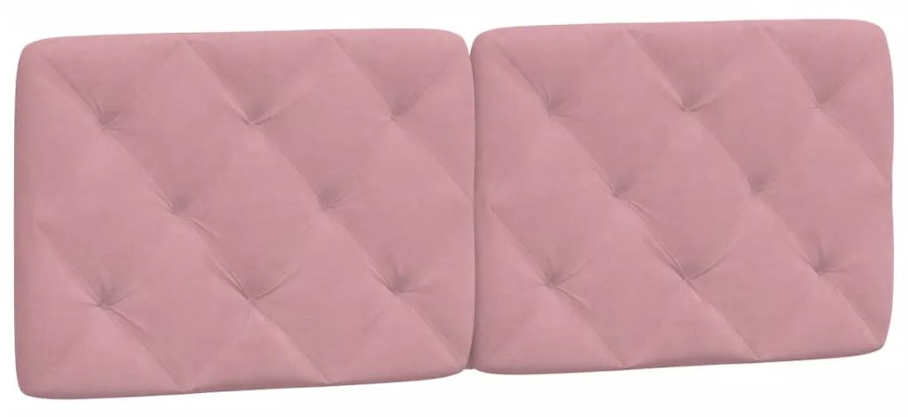 Cama com colchão 140x190 cm veludo rosa