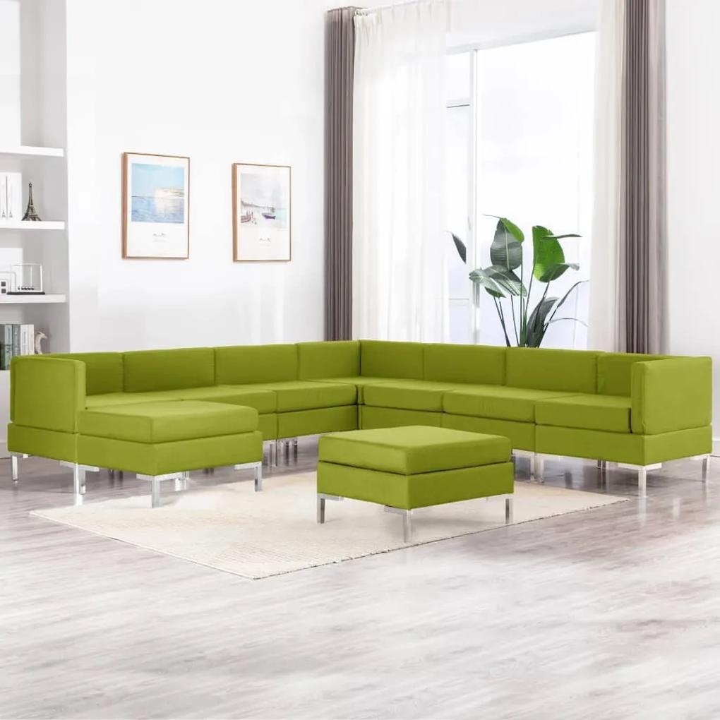 9 pcs conjunto de sofás tecido verde