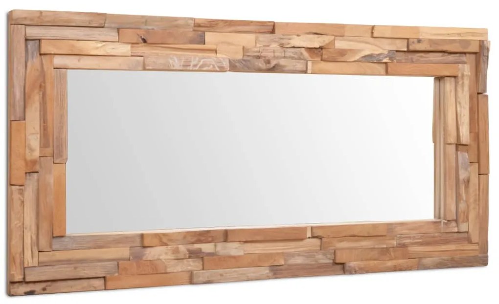 244564 vidaXL Espelho decorativo em teca 120x60 cm retangular