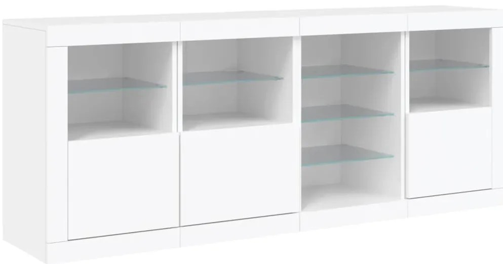 Aparador com luzes LED 164x37x67 cm branco