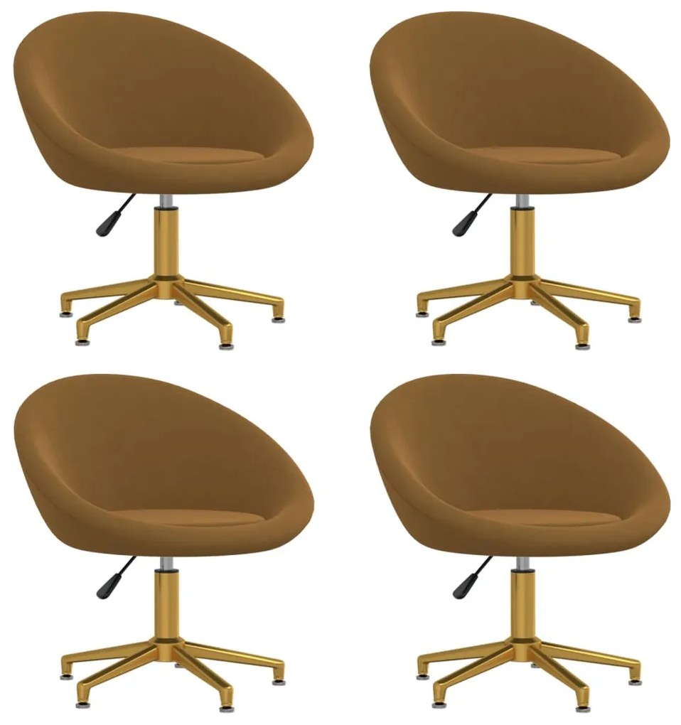 vidaXL Cadeiras de jantar 4 pcs veludo castanho
