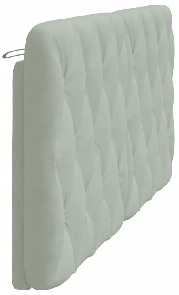 Almofadão de cabeceira 180 cm veludo cinzento-claro