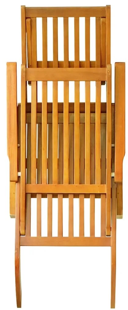 Espreguiçadeiras exterior c/ apoio pés/mesa 2 pcs acácia maciça