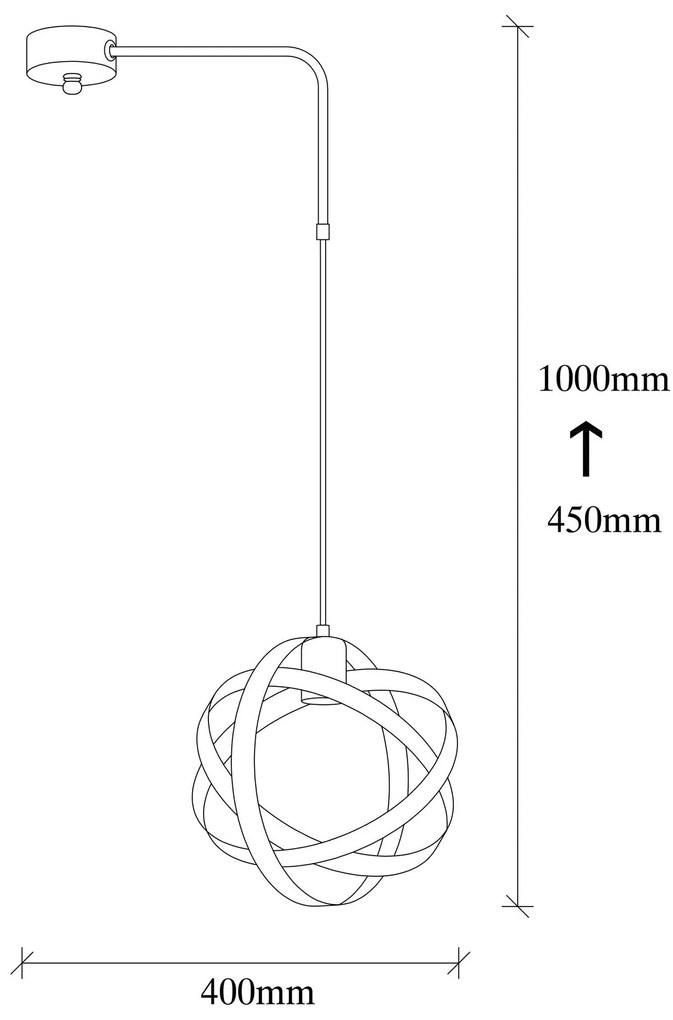 Chandelier Gezegen – Preto Níquel – 40 x 25 cm