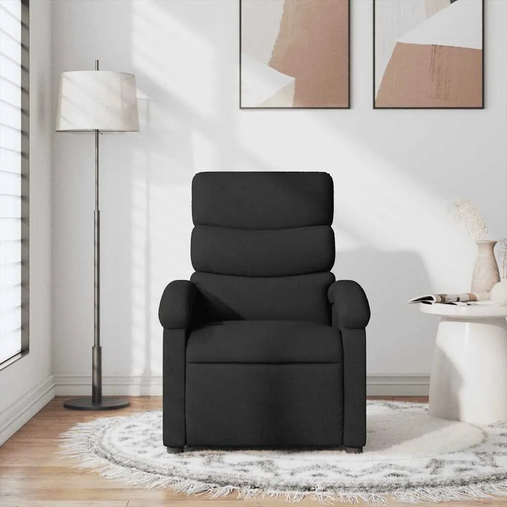 Poltrona de massagens reclinável tecido preto