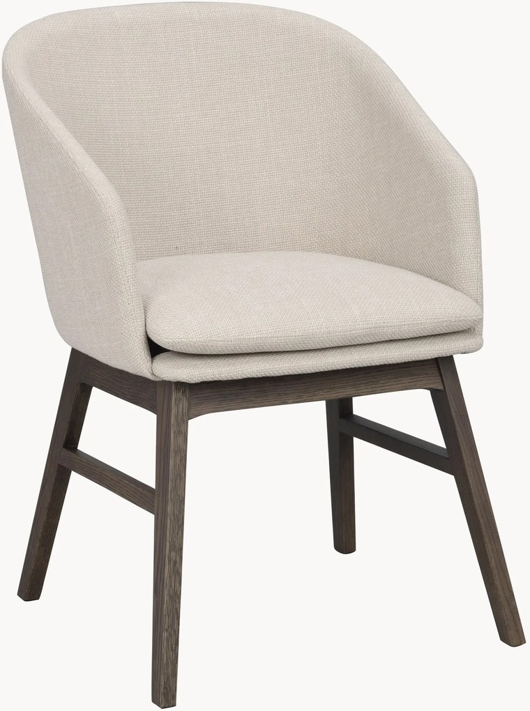 Cadeiras de jantar estofadas com pernas em madeira de carvalho Windham, conjunto de 2