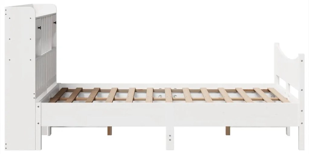 Cama sem colchão 135x190 cm madeira de pinho maciça branco